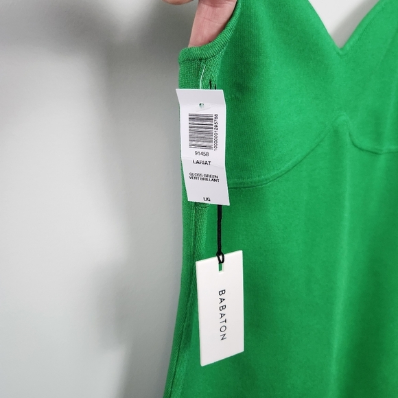 Aritzia Babaton Emerald Green Lariat Body Con Dress Thin Strap Stretchy Size L - Picture 6 of 15